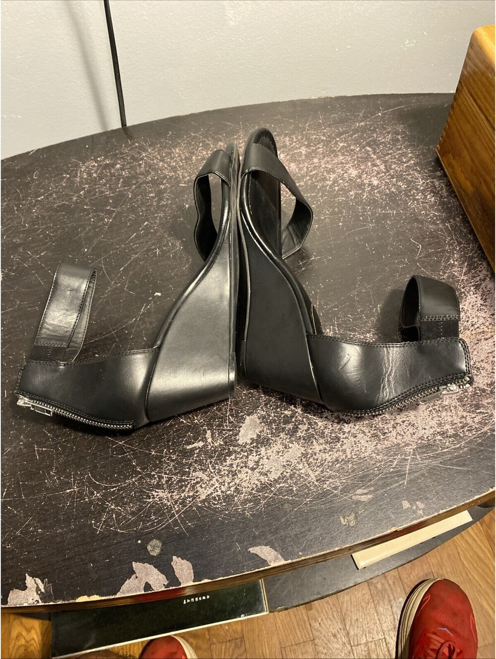 Torrid Wedge Sandals 10.5W Black Strap Womens Wide - Picture 6 of 9